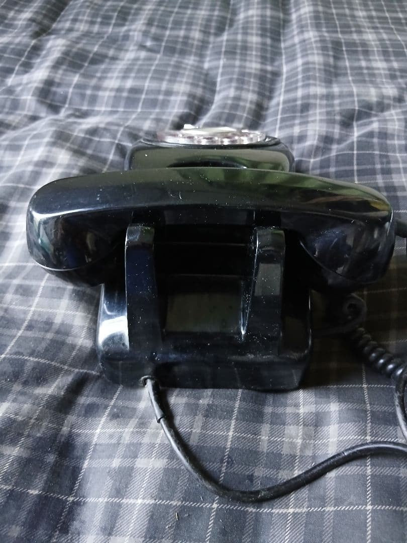 Black rotary dial telephone Showa retro vintage antique