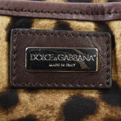 DOLCE&GABBANA Hair Leather Leopard Patchwork Bag Brown Multi Authentic
