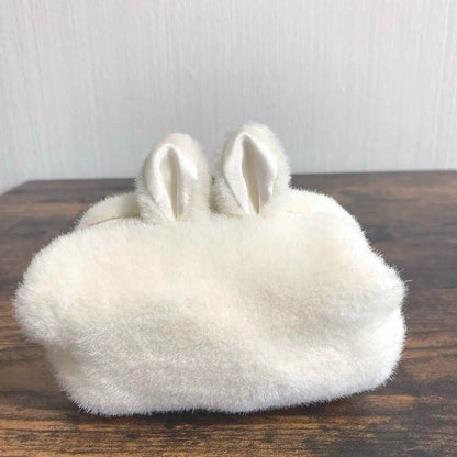 1990's fluffy rabbit pouch white fancy goods new