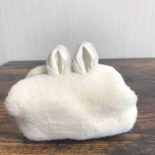 1990's fluffy rabbit pouch white fancy goods new