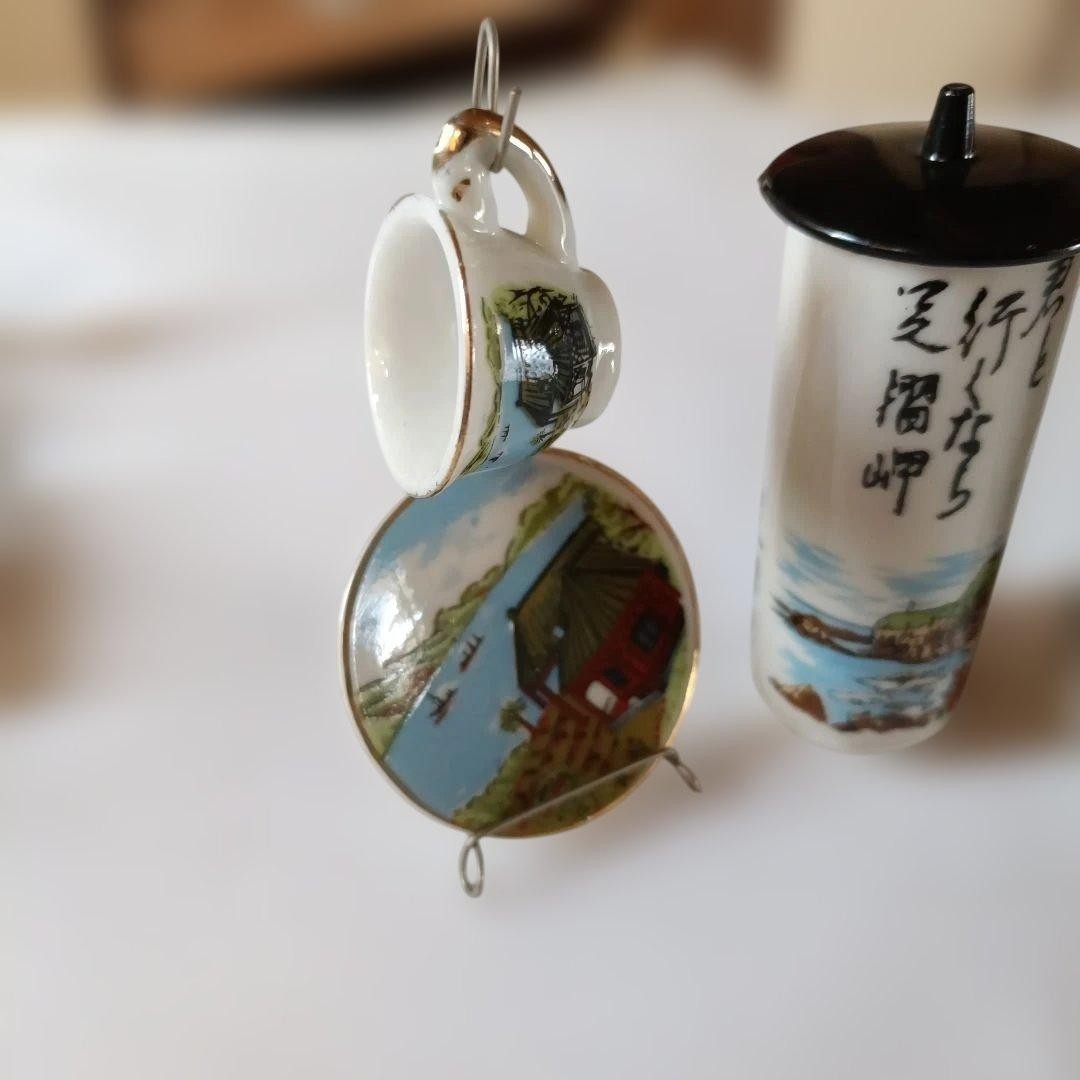 Japanese Landscape Painting Lidded Cup Collection