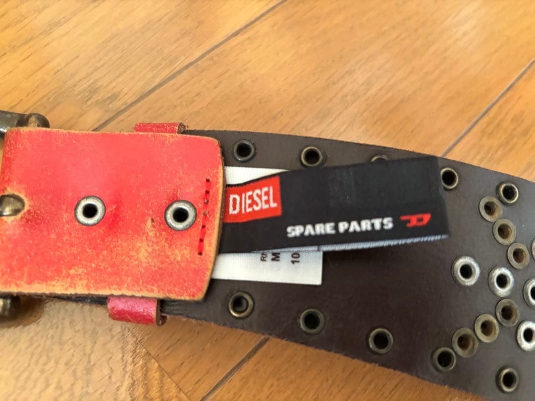 Diesel Women Red Studded Decorative Leather Belt Wide Design Luxury Classic ITA