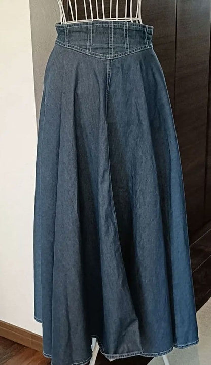Archive Thierry Mugler 90s Star Button Long Skirt Vintage Used