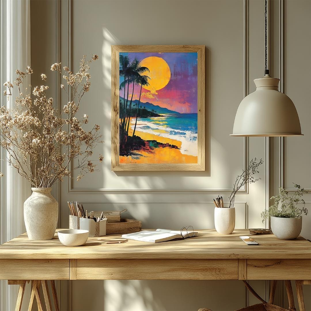 Hawaiian coast Landscapes Landscapes Art Poster A4 picture.
