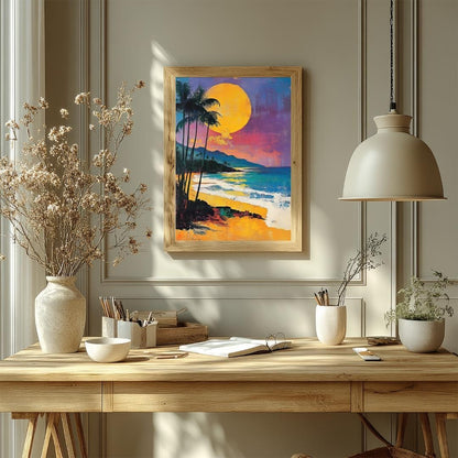 Hawaiian coast Landscapes Landscapes Art Poster A4 picture.