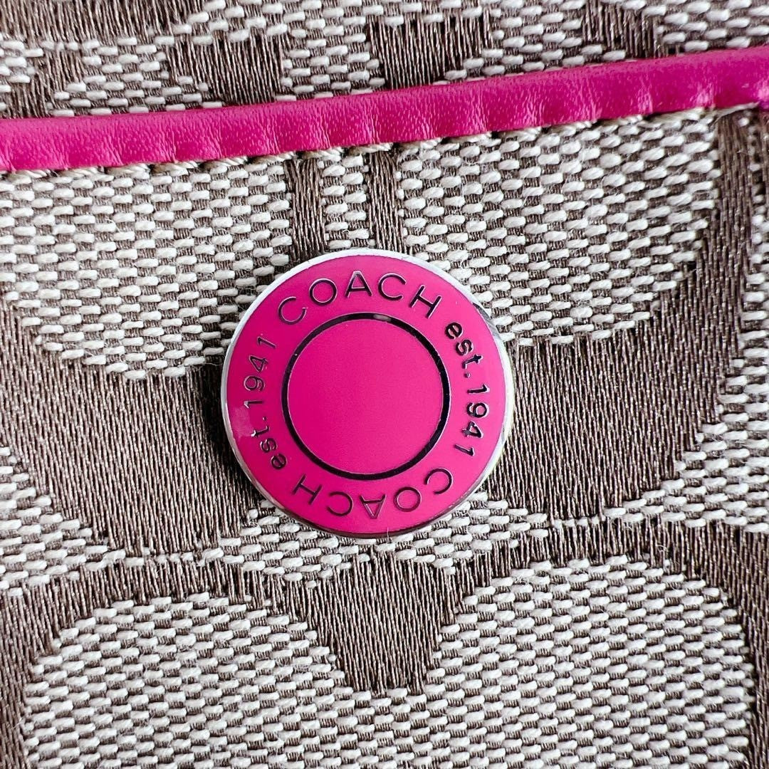 COACH Cigarette Case DigiCam Pouch 14x9cm 00s Archive Y2K Rare Pink Beige Japan