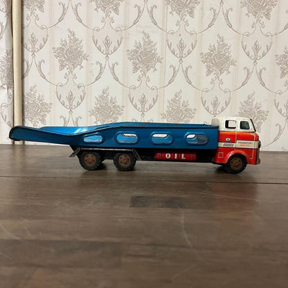 Antique Showa Retro Tin Trailer Truck Vintage Item From Storage