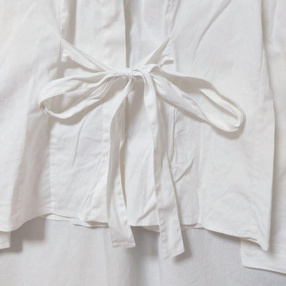 USED PRADA LONG-SLEEVED FRILL BLOUSE WITH BACK RIBBON GOOD