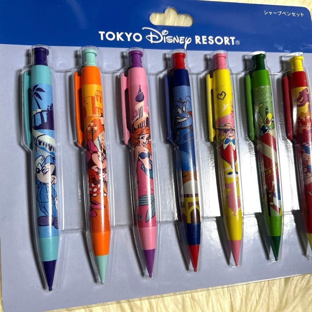 Disney Hard To Find Tokyo Disney Resort Mechanical Pencil Set Of 7 Retro