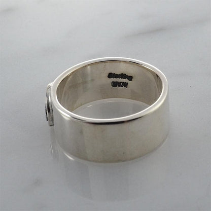 Sterling Silver 925 Thunderbird Ingot Flat Band Ring US 10.25 - 10.5