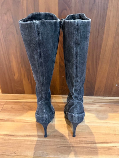 Diesel Women 7.5US Sd-Cloud Hbt Cotton Heel Boots Used a few times Luxury Italy