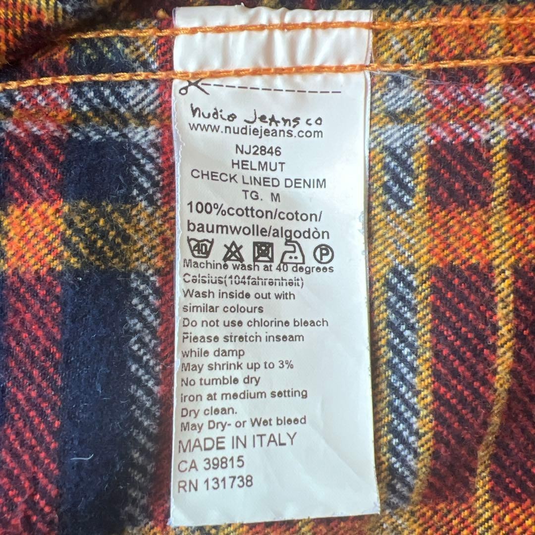 Nudie Jeans Co Indigo Denim Jacket with Check Lining Size M