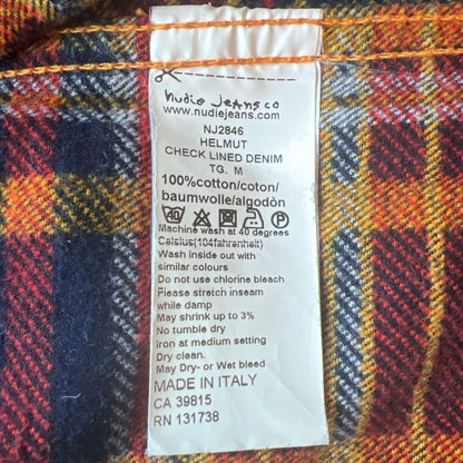 Nudie Jeans Co Indigo Denim Jacket with Check Lining Size M