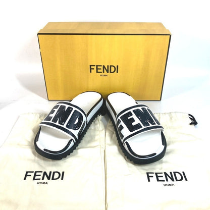 Fendi Roma Joshua Vides women logo slide sandals white black Used