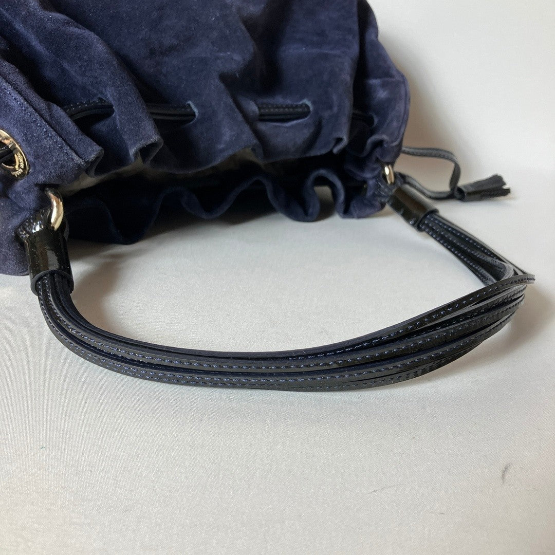Kate Spade New York Suede Navy Shoulder Bag Hand bag Hobo
