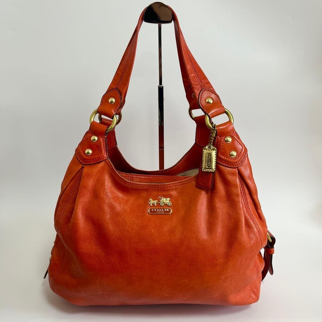 COACH Madison Leather Orange Shoulder Bag Y2K Rare Authentic Vintage