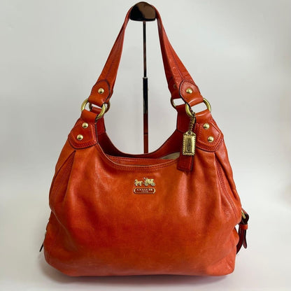 COACH Madison Leather Orange Shoulder Bag Y2K Rare Authentic Vintage