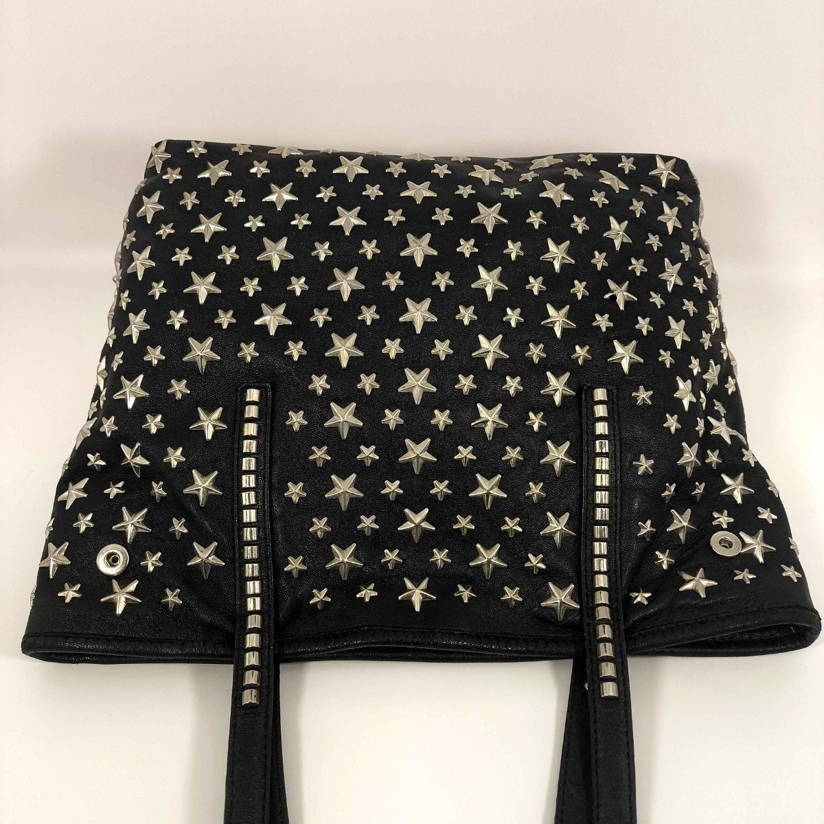 Jimmy Choo Scarlet Star Studded Leather Tote Bag Black Italy Auth Rare