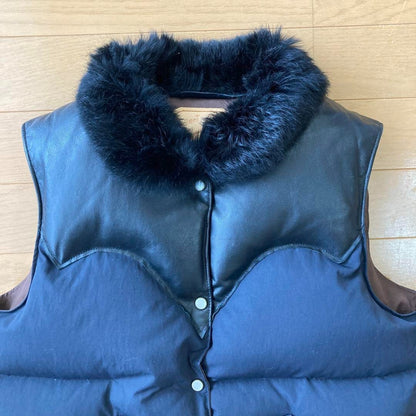 Rocky Mountain Featherbed Down Vest Black Nylon USED from Japan