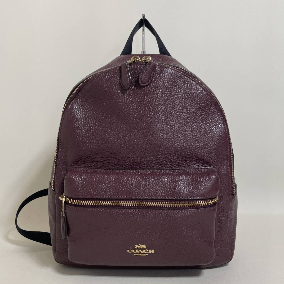 Coach Leather Backpack Purple Authentic Women's Rucksack Bag
