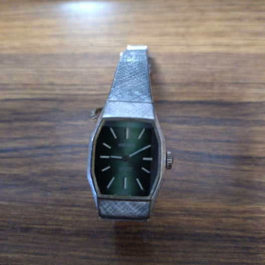 Showa Retro SEIKO Hand-Wound Watch Green 23 Jewels 1140-3190 Working