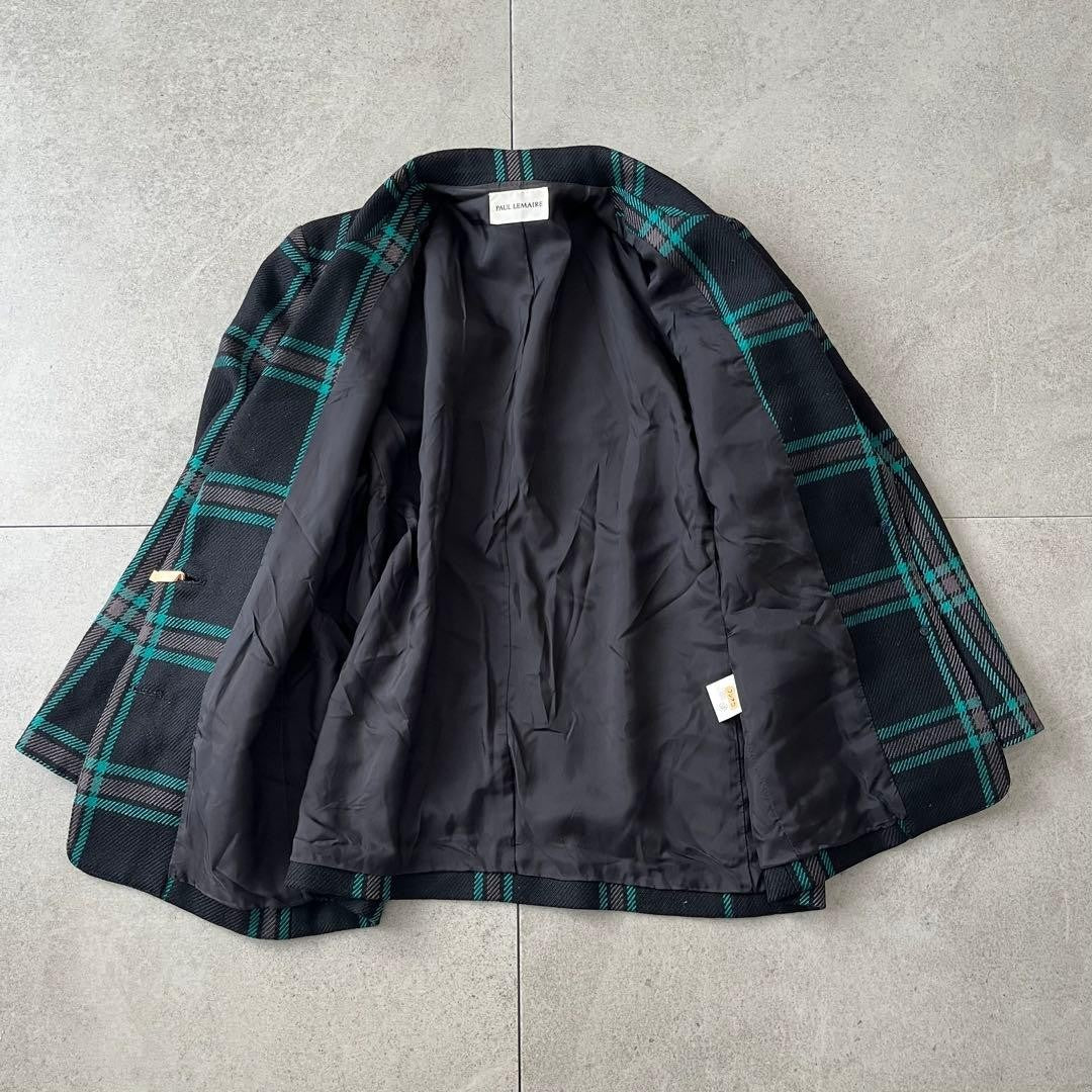 Vintage wool jacket Tartan check Formal Showa retro Vintage clothing