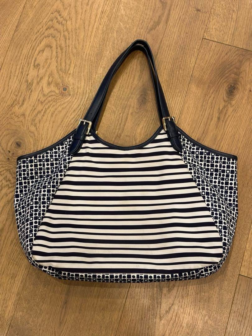 Tory Burch Nylon Tote Bag, Blue, Marine, Border, Logo