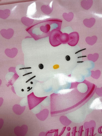 Sanrio Hello Kitty Nurse Angel Pouch Bag With Heart Charm Pink 2002 Rare