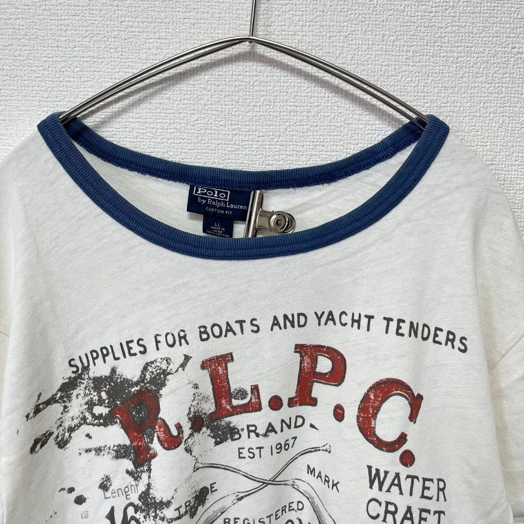 POLO RALPH LAUREN Ringer T-shirt Size: XL Ivory Men