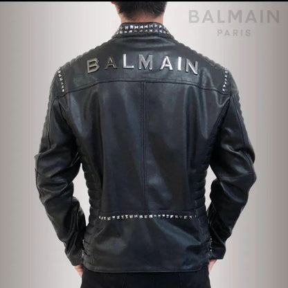 Balmain Studded Riders Jacket Men 8011 Size 48 New Item Limited Rare With Tag JP