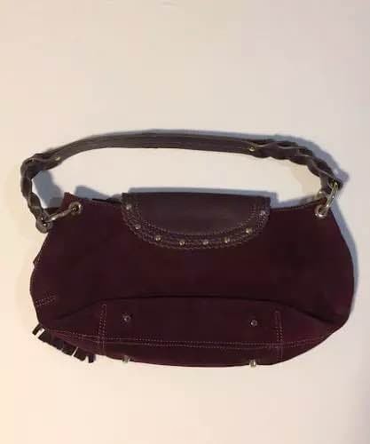 Auth Anya Hindmarch - Bordeaux Leather Suede Shoulder Bag