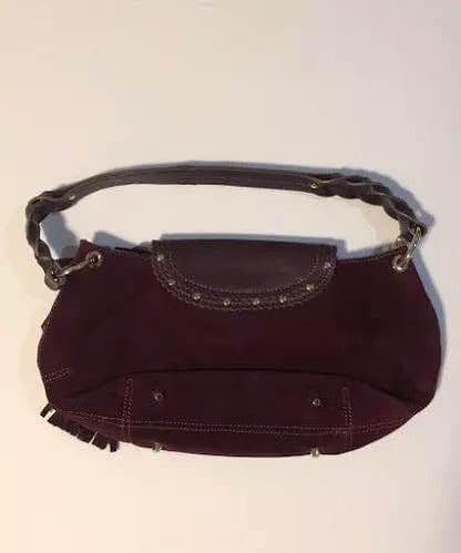Auth Anya Hindmarch - Bordeaux Leather Suede Shoulder Bag