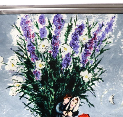 Marc Chagall Vintage Stained Glass Boston Village Bride and Groom