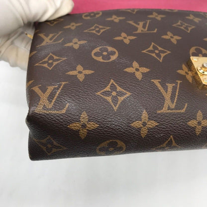 Louis Vuitton Monogram Pallas Chain Shoulder Bag Rose Brown Womens Authentic