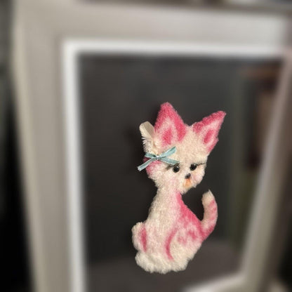 Showa Retro Cultural Embroidery Cat Embroidery Painting Embroidery Framed