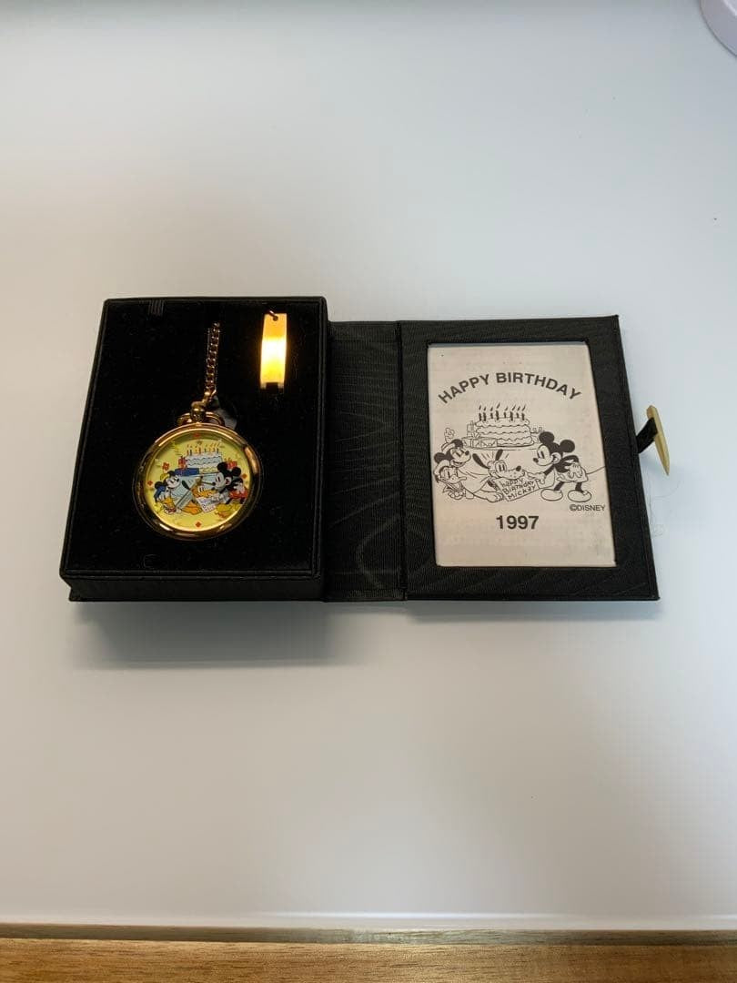 Disney 1997 Limited Edition Mickey Mouse Birthday Pocket Watch Unused