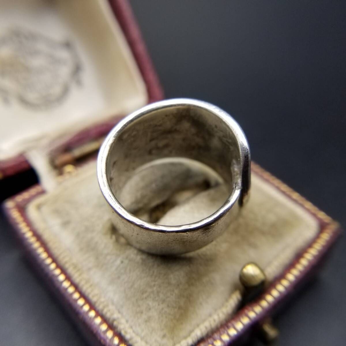 Thunderbird Crushed Turquoise Inlay 925 Silver Vintage Wrap Ring