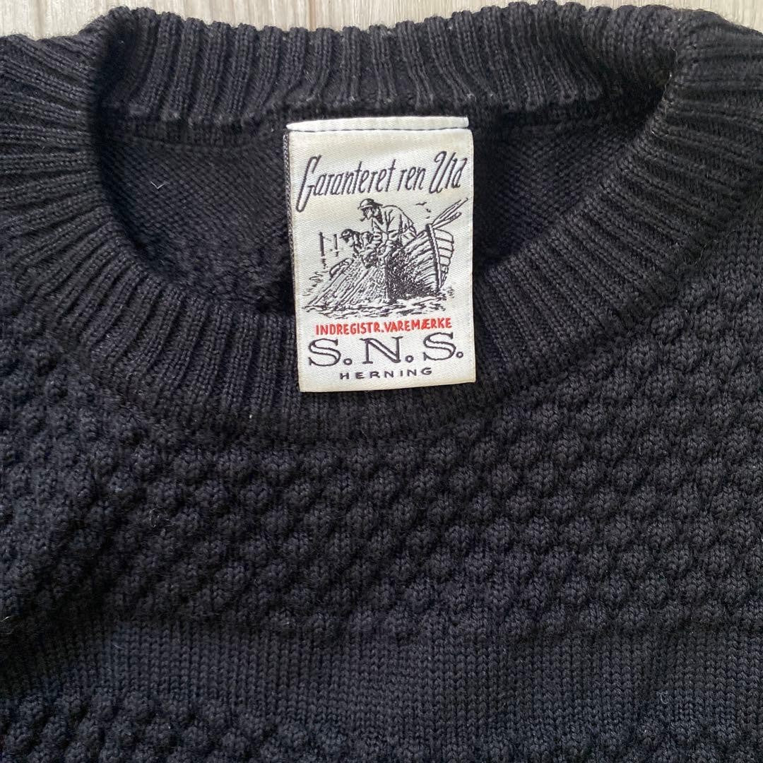 S.N.S HERNING Gandhi Knit S Size Black Merino Wool 100%