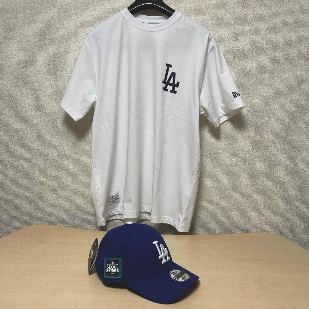 Era MLB Seoul Series T-Shirt Cap Set L.A Dodgers SD Padres White L