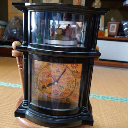Key case / table clock [with music box / say yes] Showa retro antique.