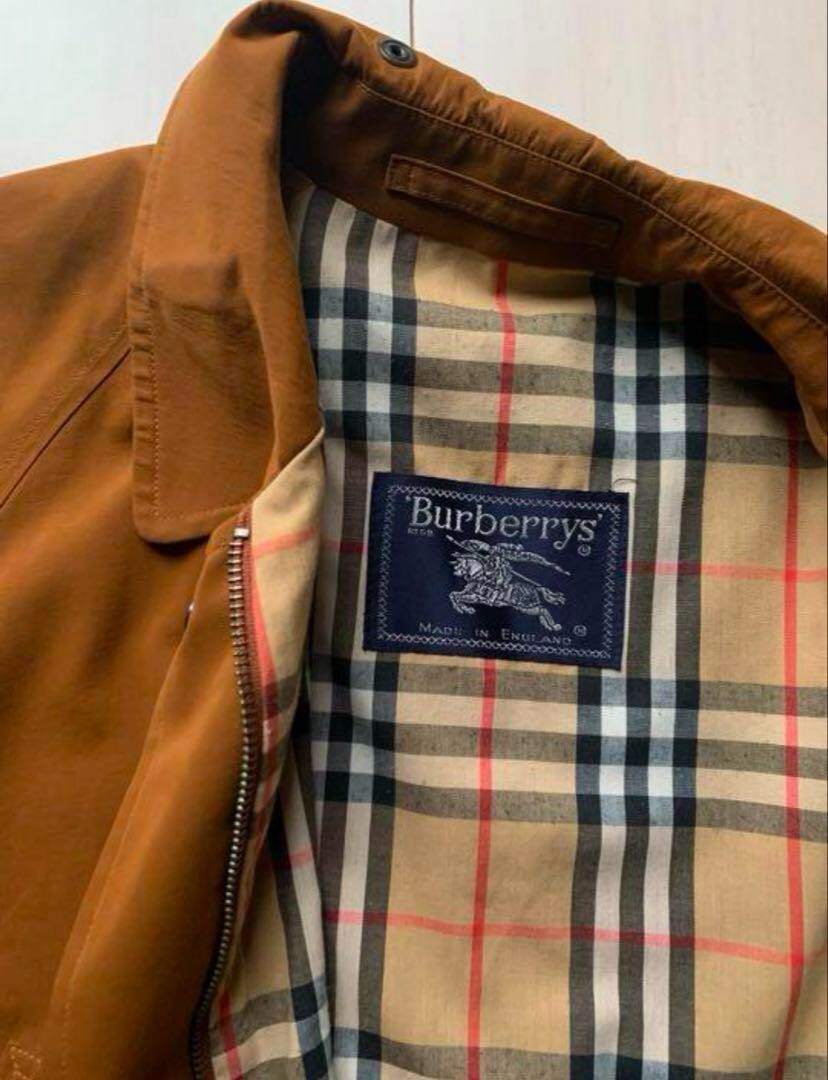 Burberrys Vintage Hunting Coat Men Size L Brown Nova Check Made in England EX