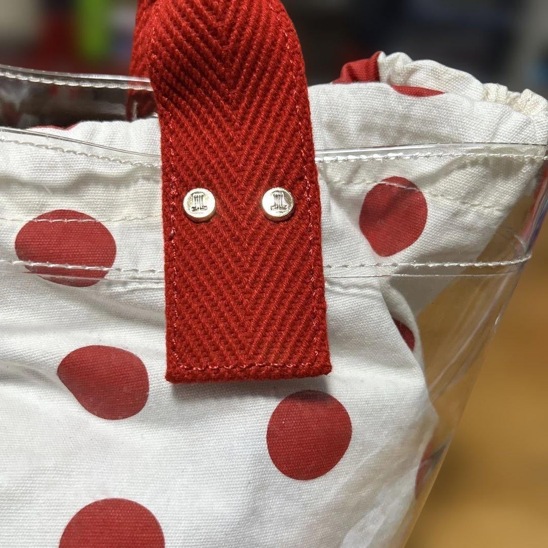 LANVIN en Bleu tote bag red polka dot pattern
