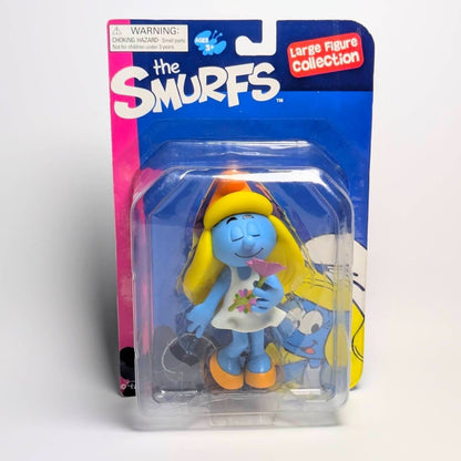 VINTAGE DEADSTOCK the SMURF Large Figure Collection Smurfette Floral White Dress