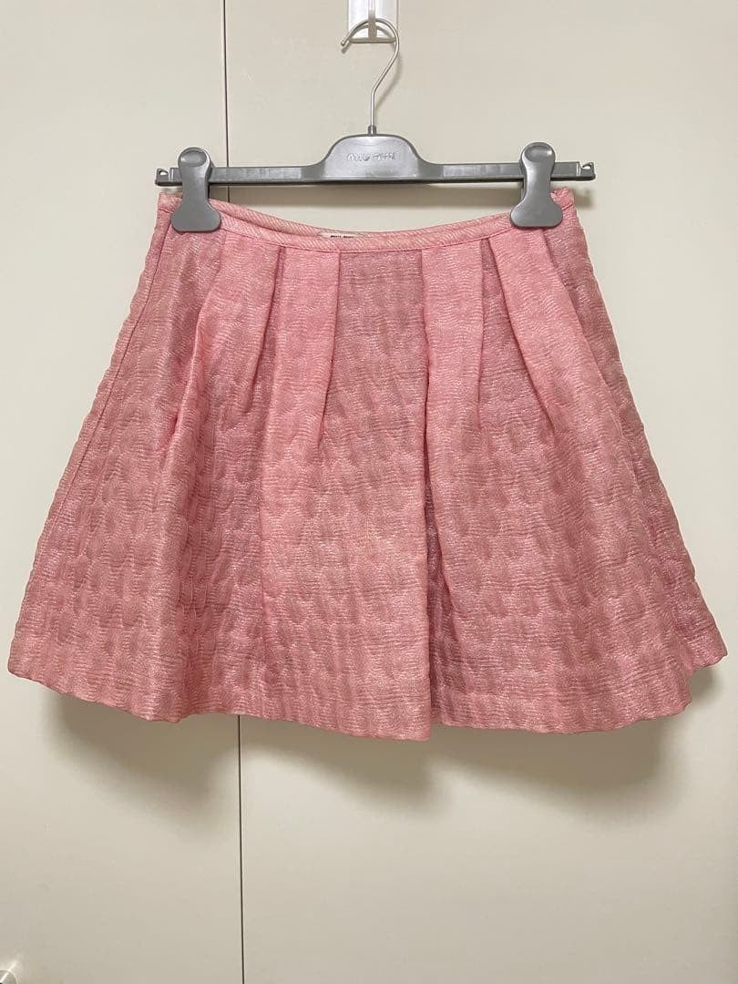 Miu Miu Pink Flared Mini Skirt Size 36 40cm Length Fashion Women's Wear