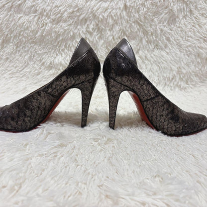 Rare Christian Louboutin Python Metallic Pumps Size 36 US 6 Red Sole Heels