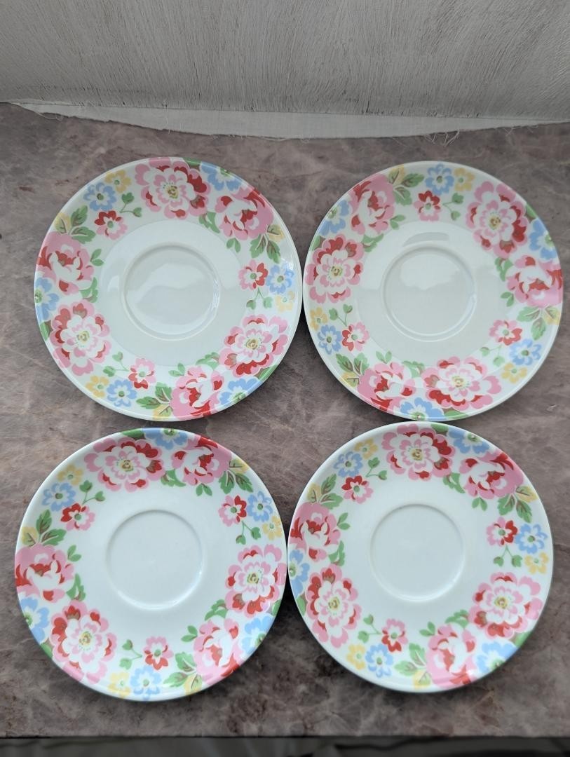 CathKidston Cup & Saucer Set 4 Pieces Vintage Excellent Condition
