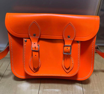 The Cambridge Satchel Company Shoulder Bag in Orange Leather