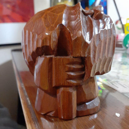 Mid-Century Wooden Carved Figurine: Upward-Facing Korobokkuru Ornament