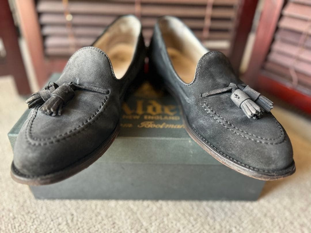 Alden Shoes 36204F Tassel Loafers Navy Suede Leather Men Size US 7.5 B/D