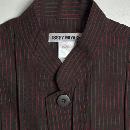 Issey Miyake 90s Archive Pleated Suit Set Brown Red Wool Japan Rare
